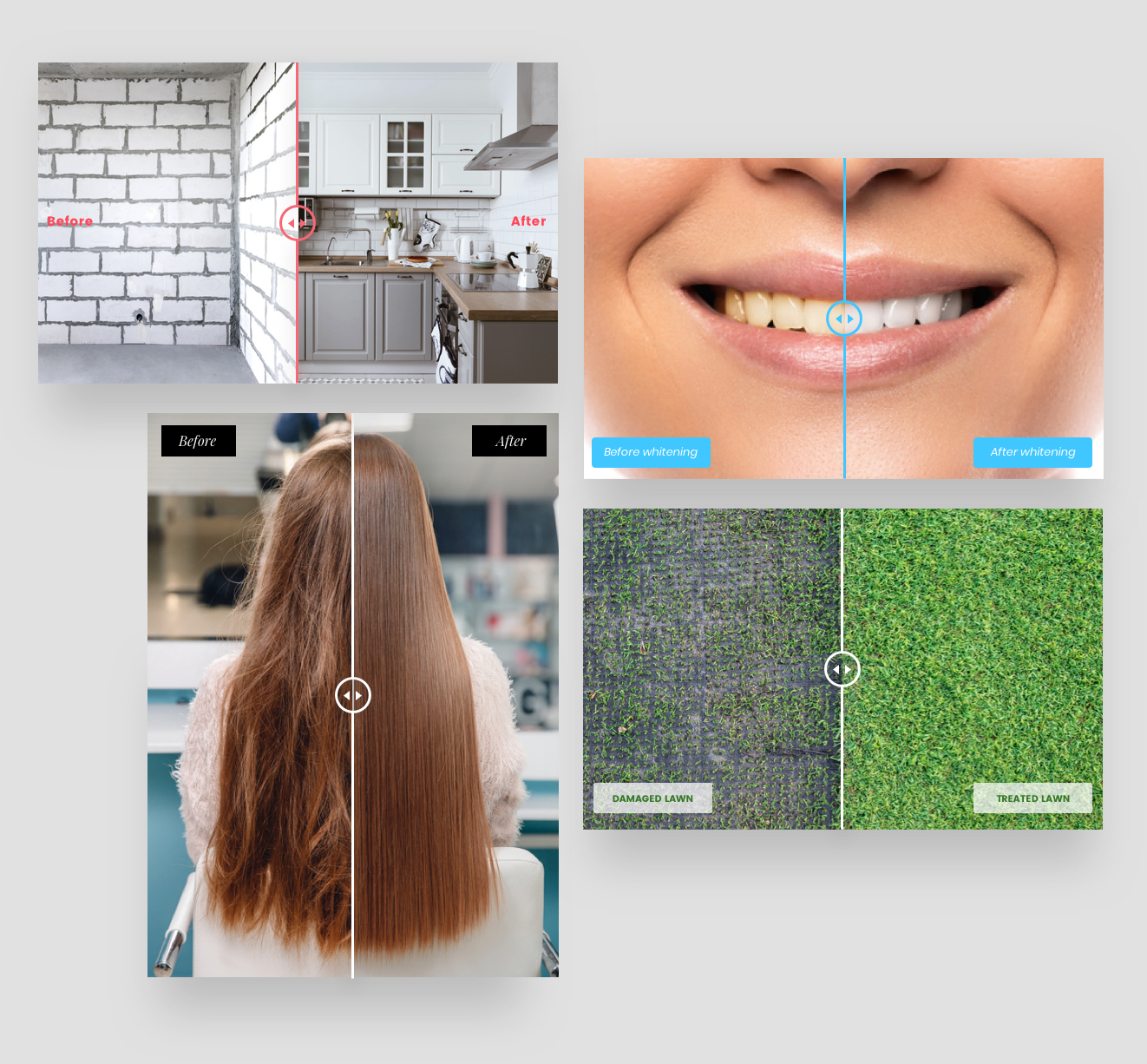 Example of how side by side images display in the before and after widget