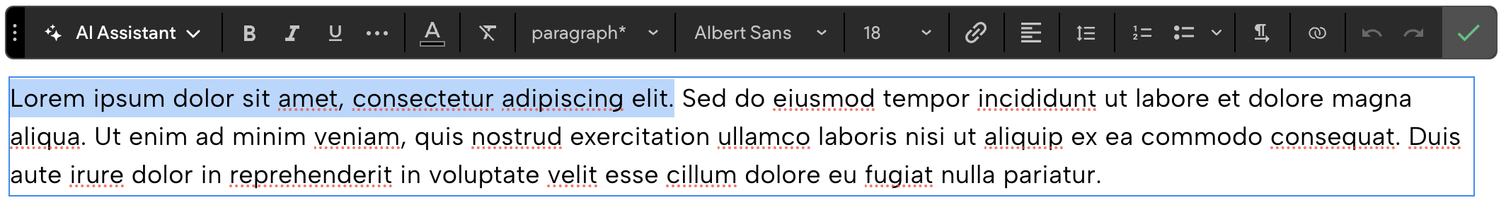 Beispieltext hervorgehoben.