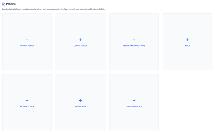 Blue squares with darker blue colored text and plus signs.