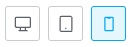 Selector for three screen types: desktop, tablet, or phone